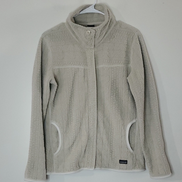 Patagonia Jackets & Blazers - Womens Patagonia Fleece Full Zip Jacket Size Medium Ivory 3 Button